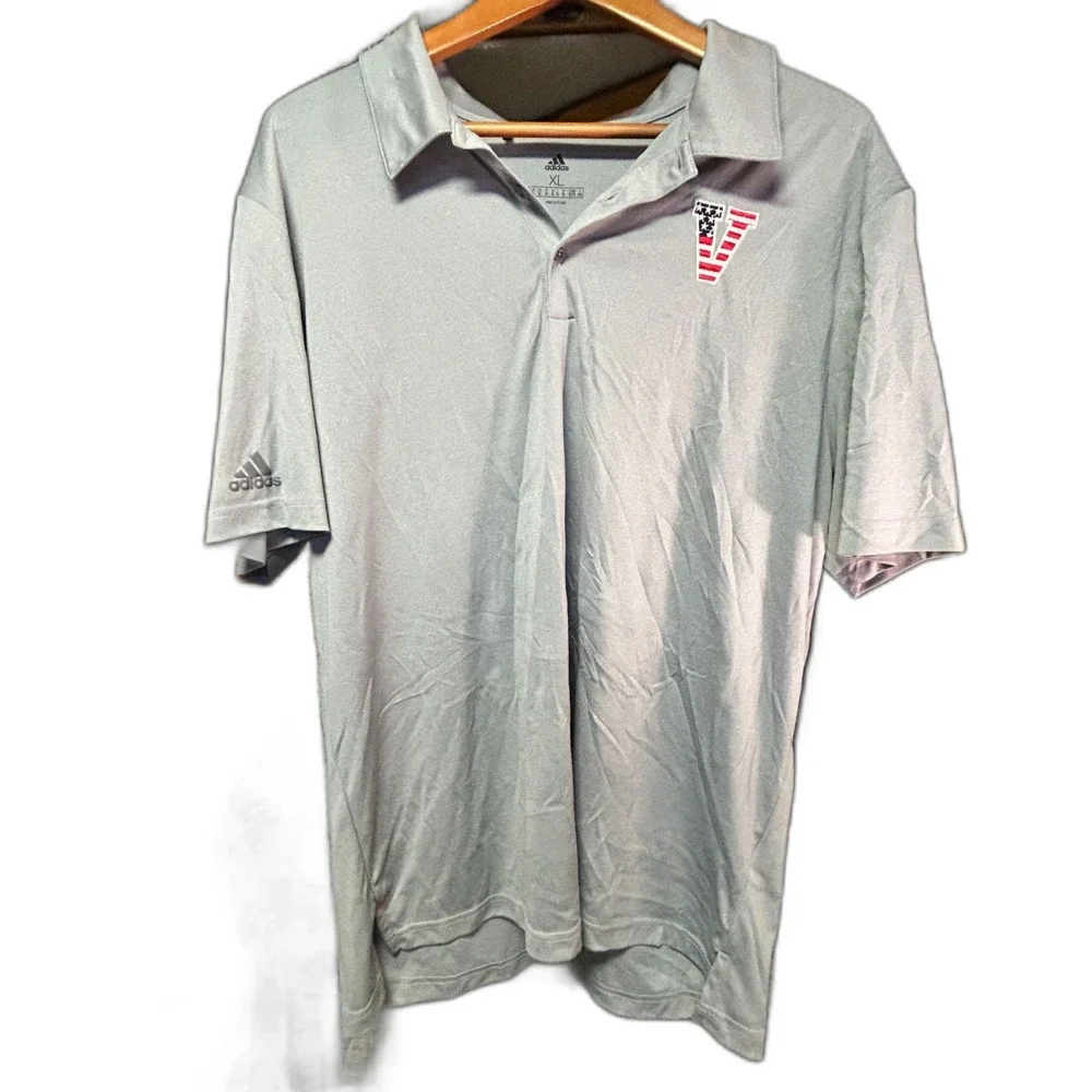 Adidas Men's Gray Polo Shirt XL Short Sleeve